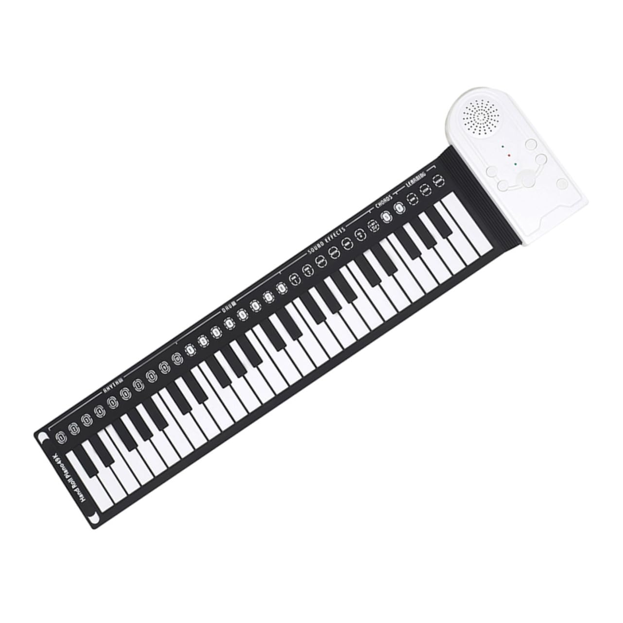 ibasenice Pianoforte Elettronico Portatile Pieghevole Arrotolabile a 49 Tasti in Silicone Bianco per Principianti e Ragazzo Ragazza, Tastiera a Mano Compatta e Trasportabile per Musica
