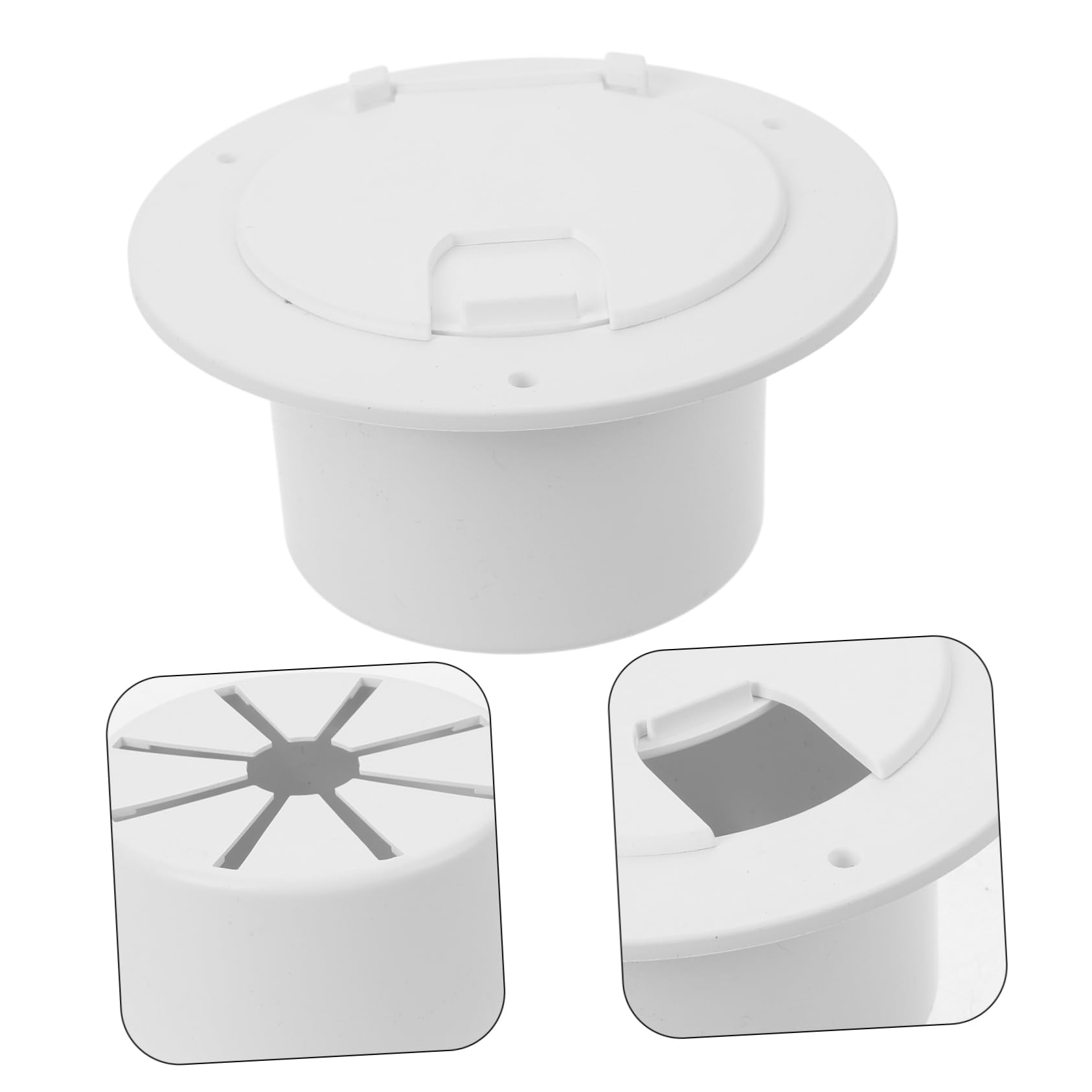 ULTECHNOVO 2 Pièces Boîte de Rangement en Fil Trappe de câble de RV Trappe de Camping-Car Passe-câble électrique Abdos Blanche