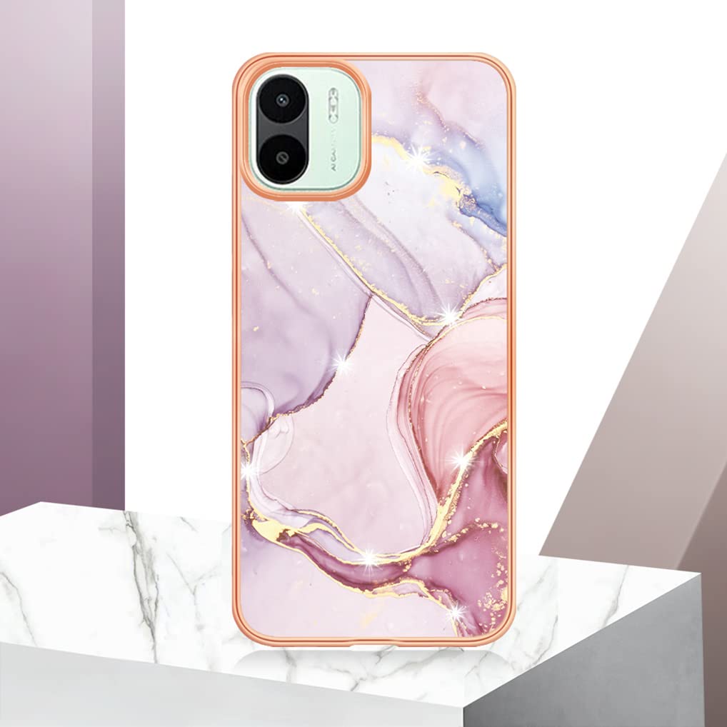Custodia Per Xiaomi Redmi A1 HAOYE – Cover In TPU Morbido Con Motivo Marmo Bianco, Antiurto E Sottile, Con Protezione Per Fotocamera