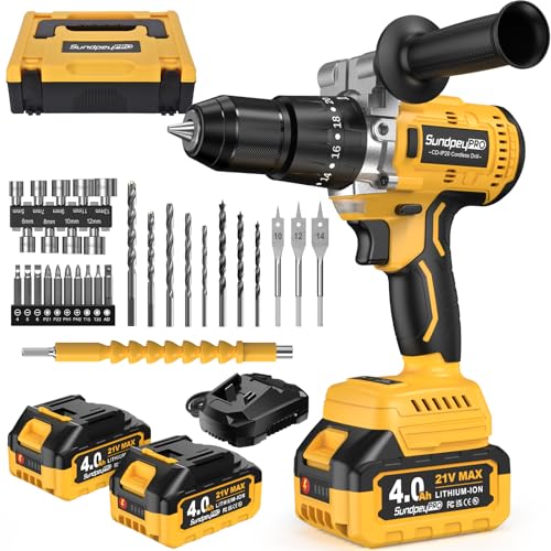 Trapano Percussione Batteria Brushless 21V - SundpeyPRO 120Nm Trapano Avvitatore a Batteria con 2...