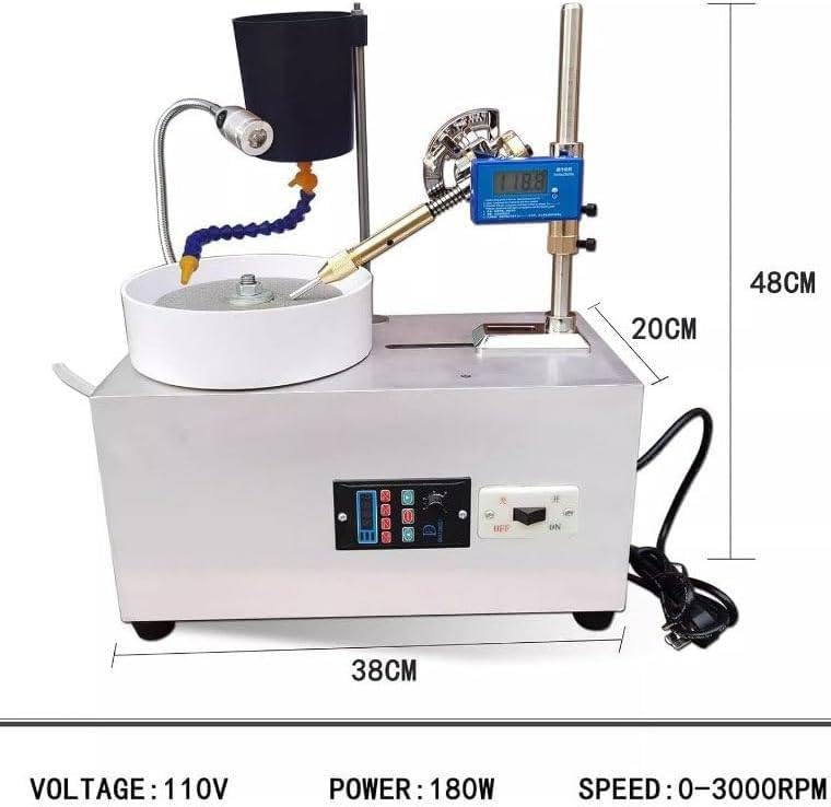 Polisseuse professionnelle de bijoux avec moteur de 180 W et vitesse de 2800 tr/min pour le meulage et le polissage des pierres précieuses