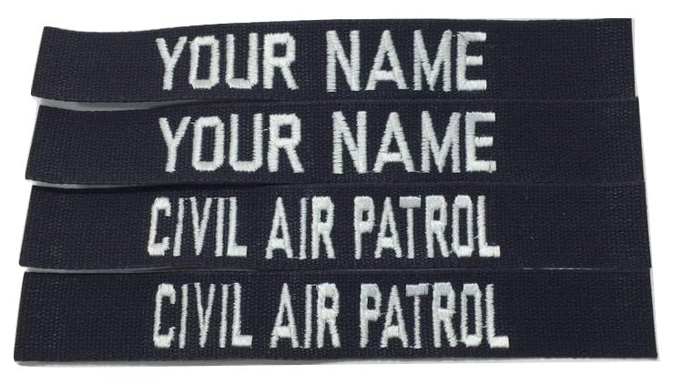 4 Piece Air Patrol Name Tape & Air Patrol Tape, Sew-On (Sew on or with Hook Fastener)