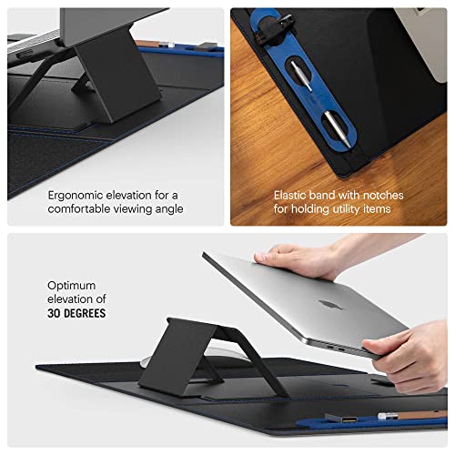 Image of DailyObjects Morph Foldable Desk Mat with Laptop Stand | Large Premium Vegan Leather | Work from Home Solution for Laptop Keyboard and Mouse| Anti-Skid| Anti-Slip| Water Resistant, Scratch Resistant