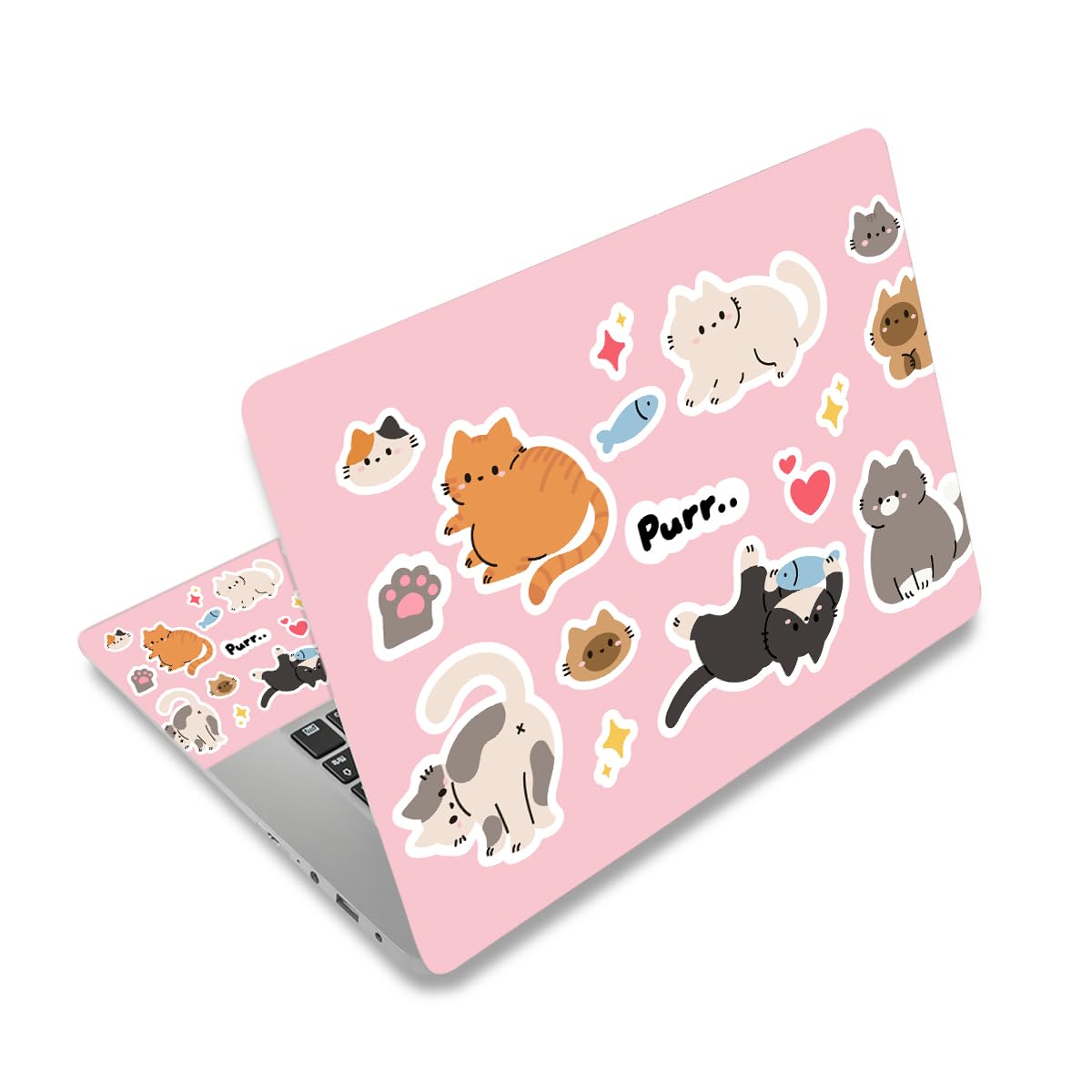 Calcomanías de gato para usar en el café o la universidad con tu laptop 8