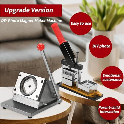 Kit fai da te per realizzare calamite fotografiche, 50 x 50 mm, quadrate, con tagliacarte e 100 set per foto personalizzabili da 5,1 x 5,1 cm, perfetto per progetti creativi
