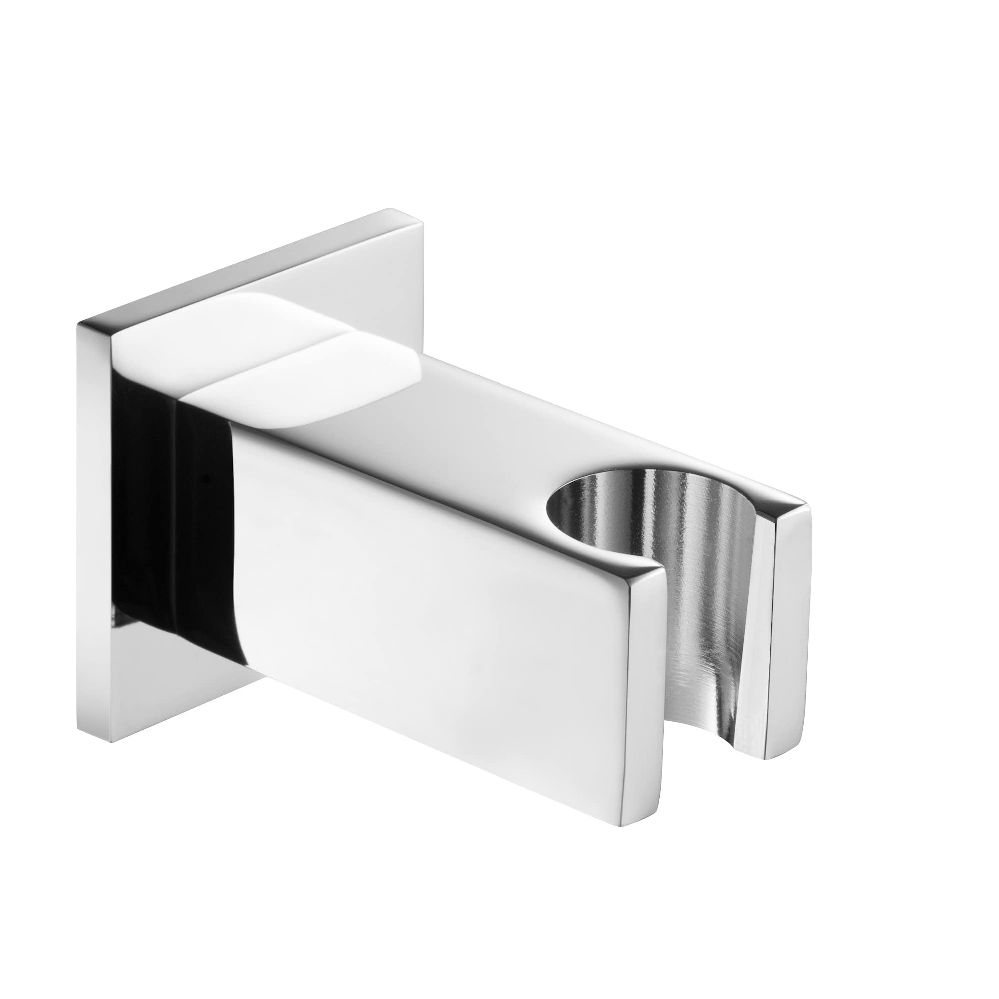 ENKI, B21, Premium Modern Shower Handset Parking Bracket Wall Shower Head Holder Solid Brass, Square Wall Bracket for Shower Heads, Chrome