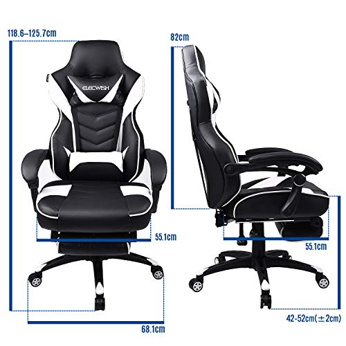 PULUOMIS Swivel Ergonomic Computer Chair with Footrest - Image 4