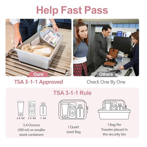 Image of DUSLANG 17 Inch Laptop Backpack for Travel Water Resistant College Backpack for Women Laptop Bag with USB Charging Port and Clear Toiletry Bag Work Backpack,Beige A