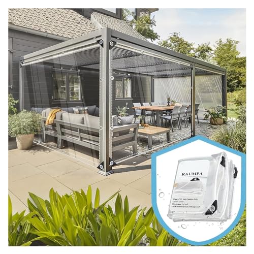 RAUMPA Clear Tarp Waterproof Tarps Heavy Duty with Grommets10x20 ft for Patio Greenhouse PVC Vinyl Plastic Transparent Tarpaulin Chicken Porch Pergola Balcony by RAUMPA - Used condition - US$43.65