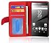 Produktbild Cadorabo Hülle kompatibel mit Sony Xperia Z5 in Inferno ROT - Schutzhülle mit Magnetverschluss und 3 Kartenfächern