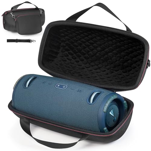 ZUJFPL Hard Shell Case for JBL Xtreme 3/2 / 1 Portable Bluetooth Speaker, Waterproof Travel Carrying Case with Zipper Pocket Bag for Charger and Accessories - Black