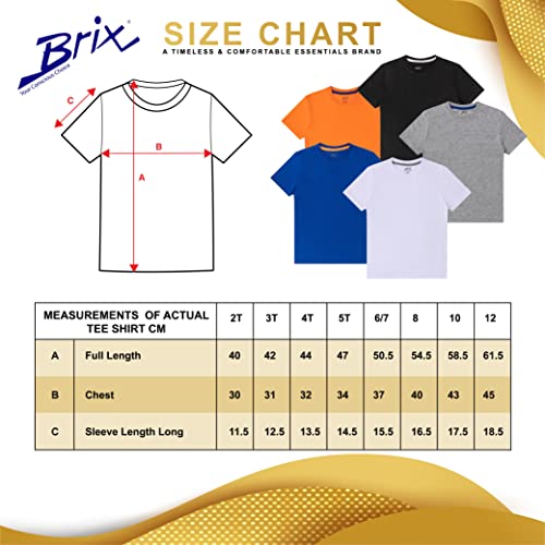 Brix Toddler Boys' Short Sleeve T-Shirts – Jersey Crew Neck 5-Pk Tees. 3T #TOP5