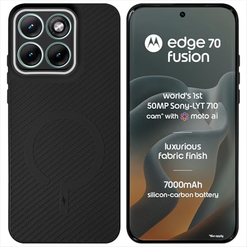 Image of SBMS Back Cover for Motorola Edge 70 Fusion 5G Soft Matte Silicone Cover with Slim Fit | (Not Mag-Safe Compatible) | Shockproof | Camera Protection Bumper Case for Moto Edge 70 Fusion (Black)