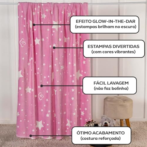 Manta Que Brilha no Escuro Infantil Coberta Solteiro Cobertor Aveludado Tecido Macio Qualidade Premi