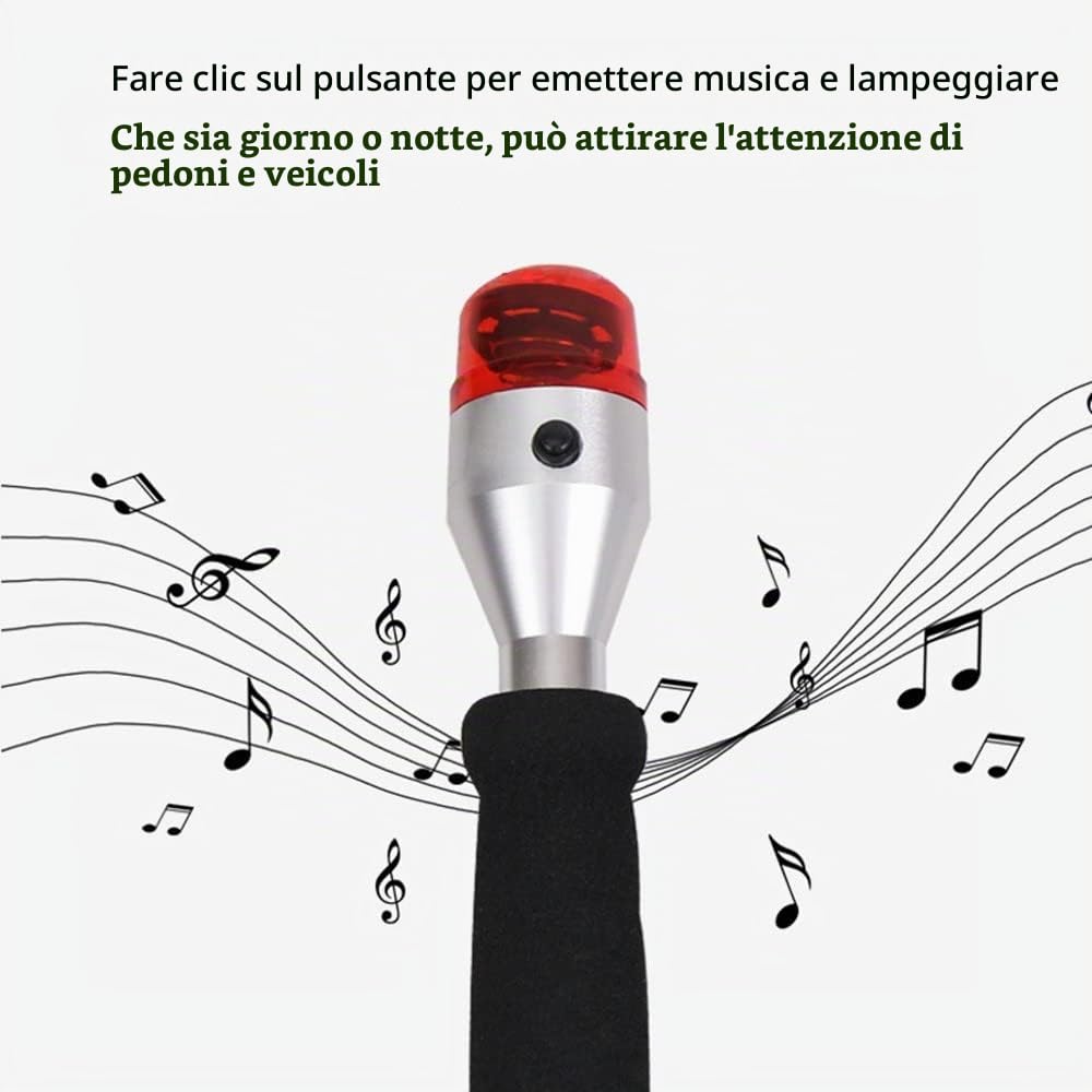 JZJZ Bastone da Passeggio Intelligente Stampella cieca con Allarme vocale sonoro e Luminoso Bastone Pieghevole telescopico Pieghevole Ausili per Non vedenti(Color:A)
