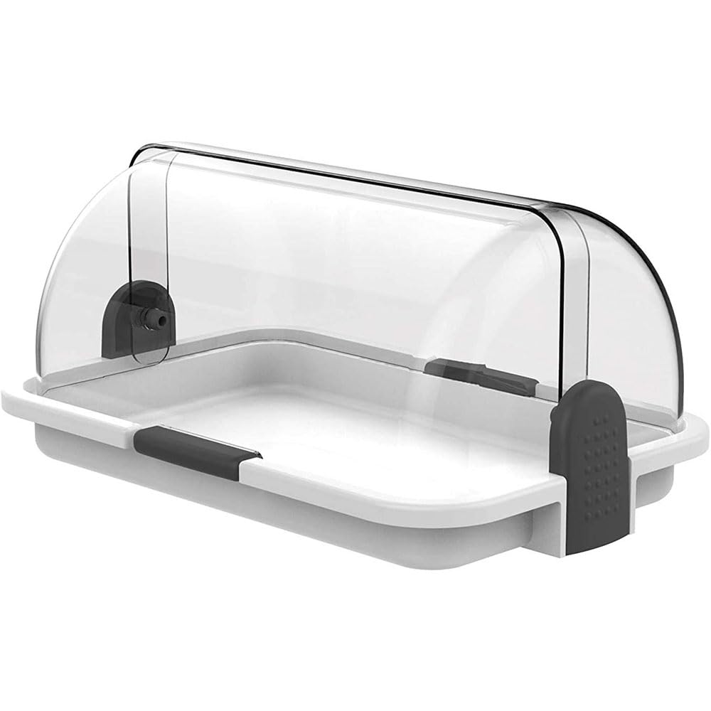 Vetrinetta vassoio a servire da banco H14xL30xP20 espositore bianca per bar porta brioche cornetti dolci pane gelateria ristorante pub doppia apertura