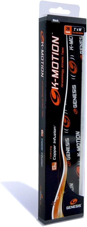 K-Motion Tape with Copper Infuzion- Black Pre-Cut Pack