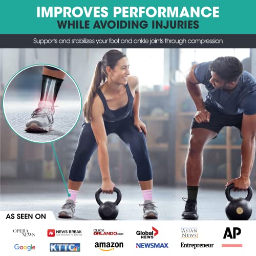 Image of Modvel Foot & Ankle Brace Socks for Sprained Ankle Compression Sleeve - Foot Support for Women & Men - Tendonitis & Arthritis Ankle Brace Sports Running, Torn Ligaments & Women Stabilizing Ankle Wrap