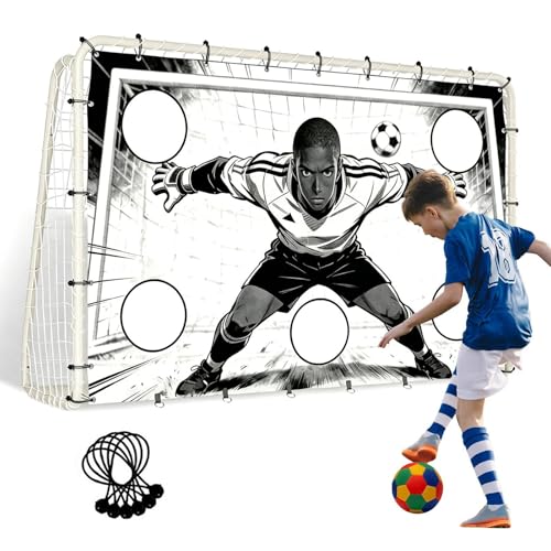 Red de fútbol – Portería interactiva de entrenamiento de fútbol – Objetivo de fútbol, para la escuela, hogar, curso, césped, patio trasero, mujeres, hombres, adultos y niños