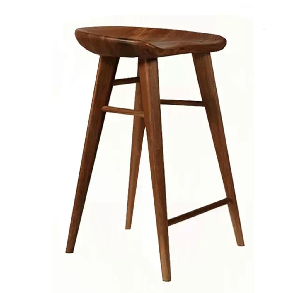 HCZION Kitchen Counter Bar Stool Solid Wood Counter Height Stools Oak Wood Dining Chairs Backless Bistros Barstool 30inch Height Farmhouse Tall Bar Stools (Color : Black Walnut, Size : 65cm/25.6inch
