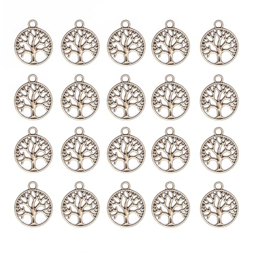 Tucusi 50 Pack Alloy Vintage Bronze Plated Tree of Life