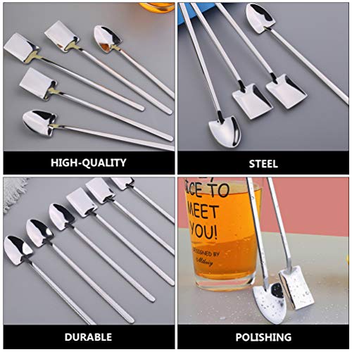 Colheres de café de aço inoxidável para sobremesa, 4 peças, da Hemoton, colheres de café, colheres d