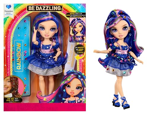 Rainbow High Be Dazzling – Genevieve Bleue – Blaue 28 cm Modepuppe mit Verzierungswerkzeug… – Ansicht 1
