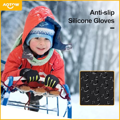 Kid Winter Running Glove Touchscreen - Cold Weather Warm Gloves Riding Thermal Windproof Sport Gloves for Hiking Biking4