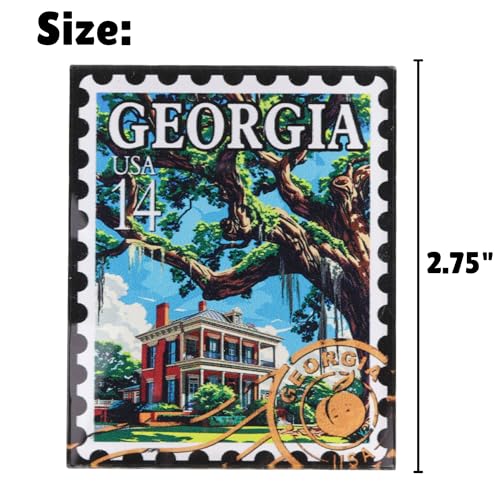Imán acrílico diseño sello Georgia 7x5.7 cm miniatura 5