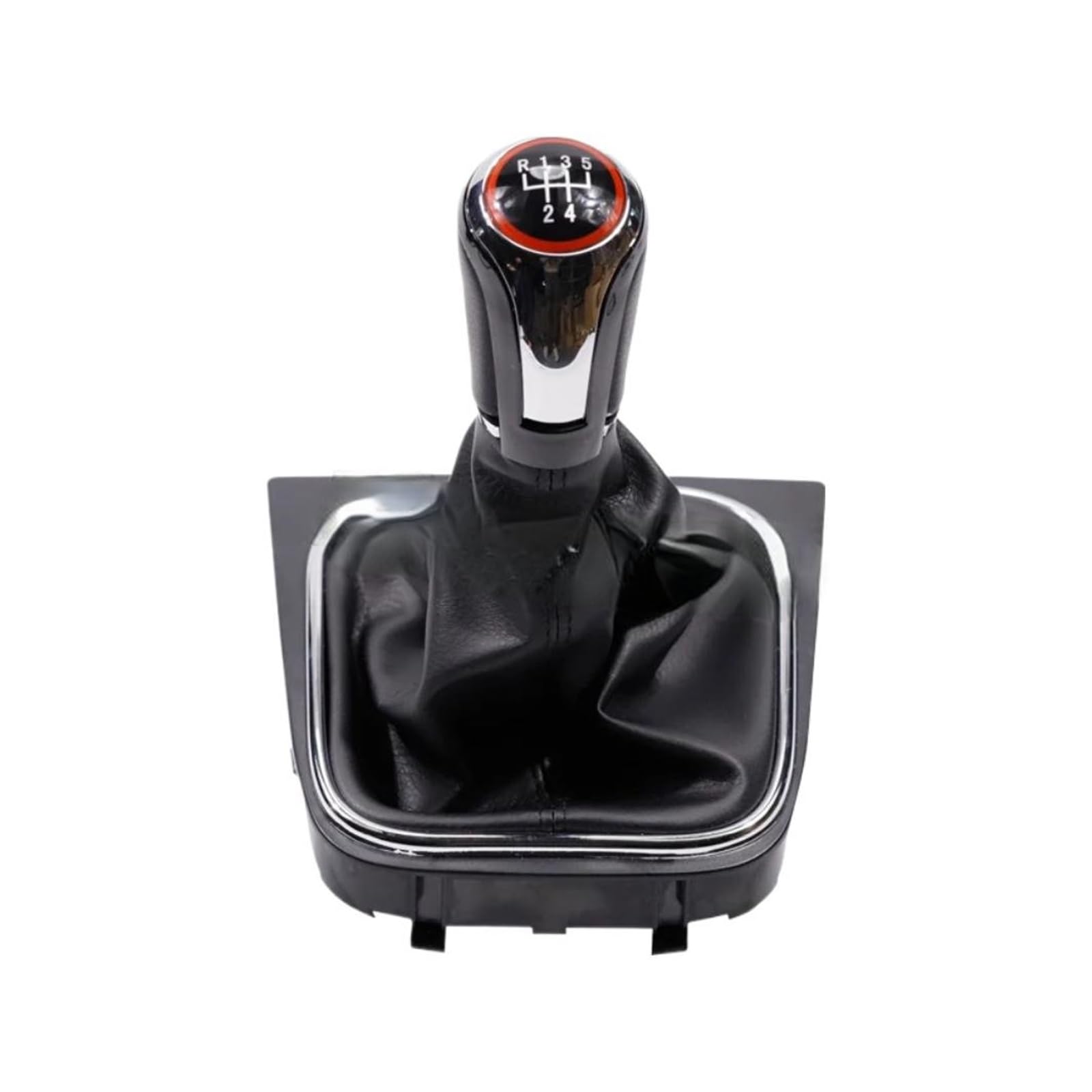 MKGKACVCPT Gear Shifter Knob for Golf 5 MK5 for Golf 6 MK6 for Jetta MK3 for Scirocco III 137 138 for EOS 1F7 1F8 Performance Stylish Shift Lever Knob 1X Shift with Gaitor(Chrome-5Speed)