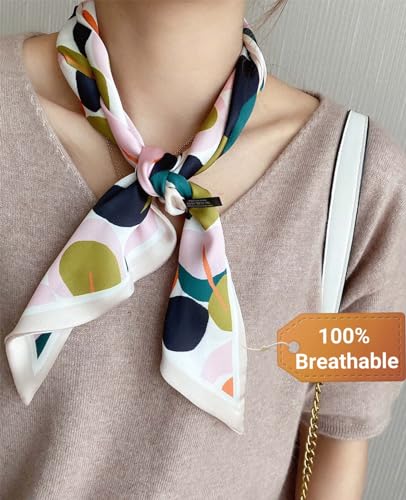 Dailyacc Hair Scarf for Women Fashion Silky Satin Headscarf Wrap Breathable Lightweight Neck Scarves For Handbag Accessories4