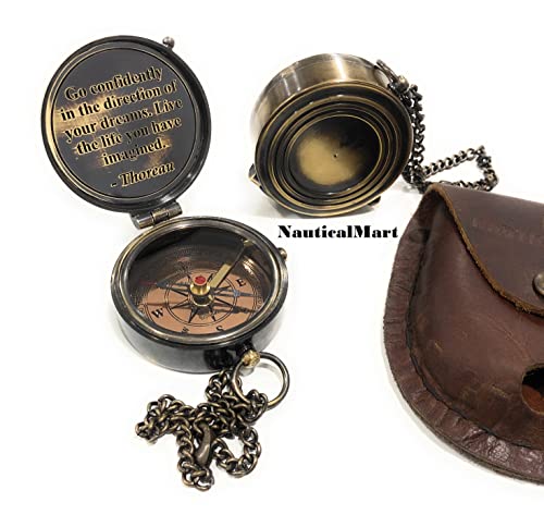 Brújula de bolsillo de latón grabada con cita inspiradora miniatura 4