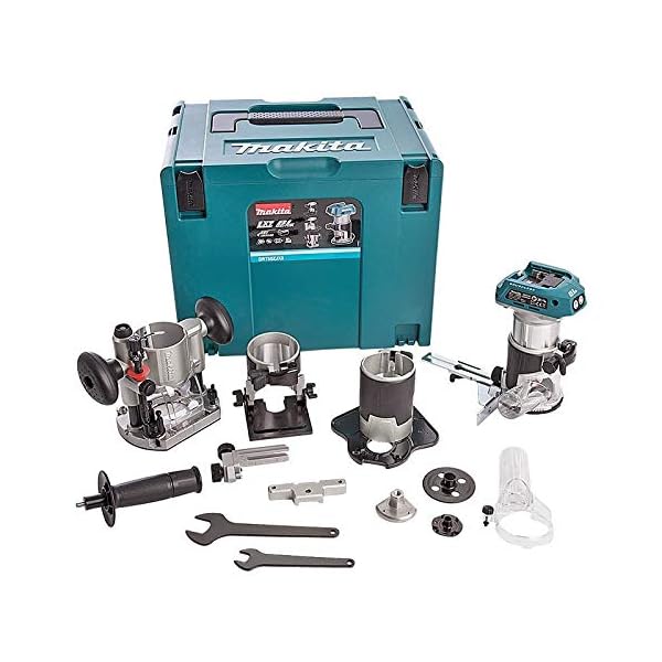 Makita DRT50ZJX3 Bürstenloser Fräsentrimmer, 18 V, Li-Ion, LXT, komplett mit 4 Basisbaugruppen, Lieferung in einem Makpac-Gehäuse, Batterien und Ladegerät nicht im Lieferumfang enthalten – Bild 5