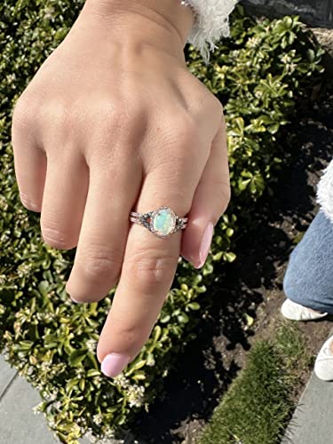2/5 Carat Diamond and 3/5 Carat Opal Cabochon Oval Halo Split Shank Ring for Women in 14k Rose Gold (Fancy Brown/H-I, SI1-SI2, cttw) Promise Anniversary Ring Size 5 to 12.5 by LeVian4