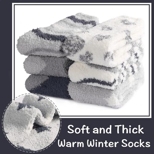 Image of Fuzzy Socks for Women Fluffy Cozy Slipper Socks Fall Halloween Socks Gifts | Soft Thick Plush Warm Socks, Christmas Winter Gifts for Ladies,Comfortable Indoor Home Socks, Sleep Slipper Socks