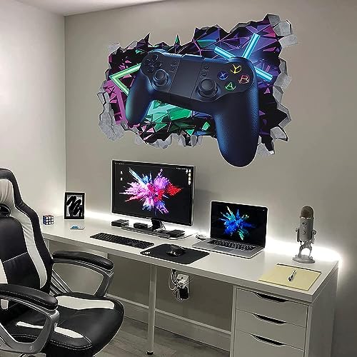 IARTTOP Large Gamer Wall Decal 3D Gaming Wall Sticker Games Console Sign Gamer Wall Decals for Boys Room Bedroom Playroom Decoration - Thumbnail 2