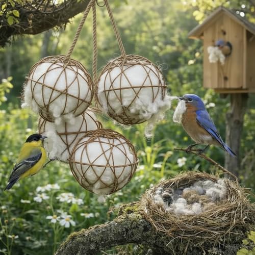 CEDAR ALPHA 4PK Globe Hummingbird Nesters for Outside Clearance, Bird