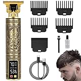Maquina Cortar Pelo, Cortapelos Hombre Profesional, Recortadora Eléctrica Maquina de Afeitar con LED Pantalla,Carga Rápida USB Inalámbrica Cortador de Pelo para Barba,Apto para familias/peluqueros