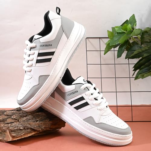 Image of Centrino High Top Sneakers for Men | Shoes for Man Stylish | Casual Lace-Up Lightweight Canvas Walking Shoes | Cushioned Insole | Breathable Comfortable | Anti-Skid Sole | Trendy Mens Sneaker Shoes (9538)