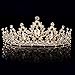 COCIDE Gold Tiara and Crown for Women Crystal Headband for Girl Champagne Rhinestone Hair Accessories for Prom Birthday Party Decorations