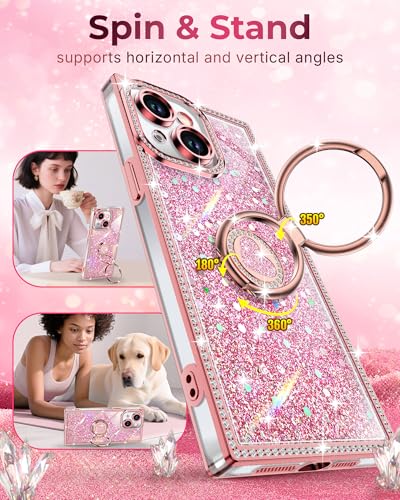 XYZ for iPhone 14 Back Cover Case, Glitter Bling Phone Cover with 2 ...