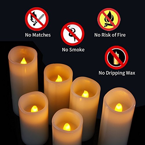 Hanzim T9 Flameless Flickering Battery Operated Candles 4 Inch 5 Inch 6 Inch 7 Inch 8 Inch 9 Inch Set Of 9 Ivory Real Wax Pillar Led Candles With 10-Key Remote And Cycling 24 Hours Timer thumb #3