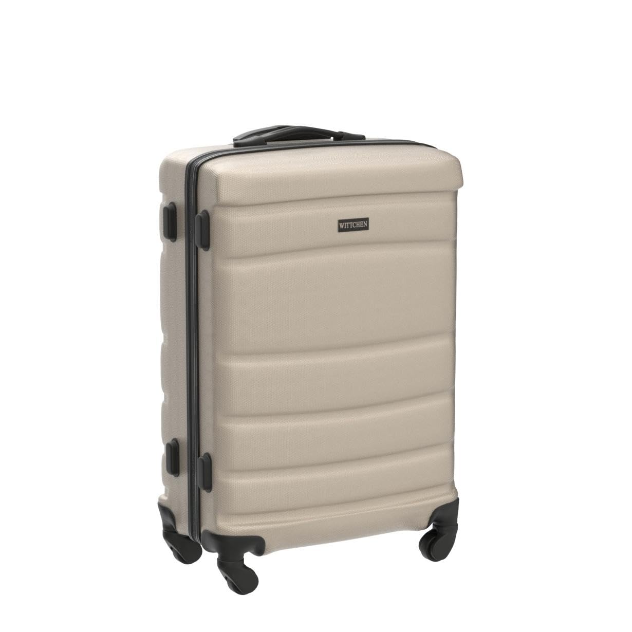 WITTCHEN Valigia Media Trolley Valigia Rigida in ABS Valigia Bagaglio Valigie con 4 Ruote Serratura a combinazione Maniglia telescopica Globe Line champagne Ryanair/ITA Airways/easyJet/Wizz Air