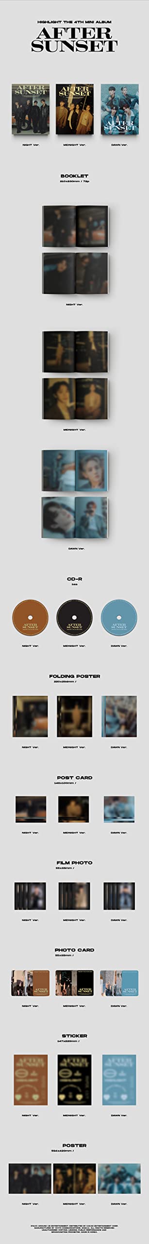 Destacado - AFTER SUNSET 4º mini álbum MIDNIGHT ver + Pre-Order Folded Poster