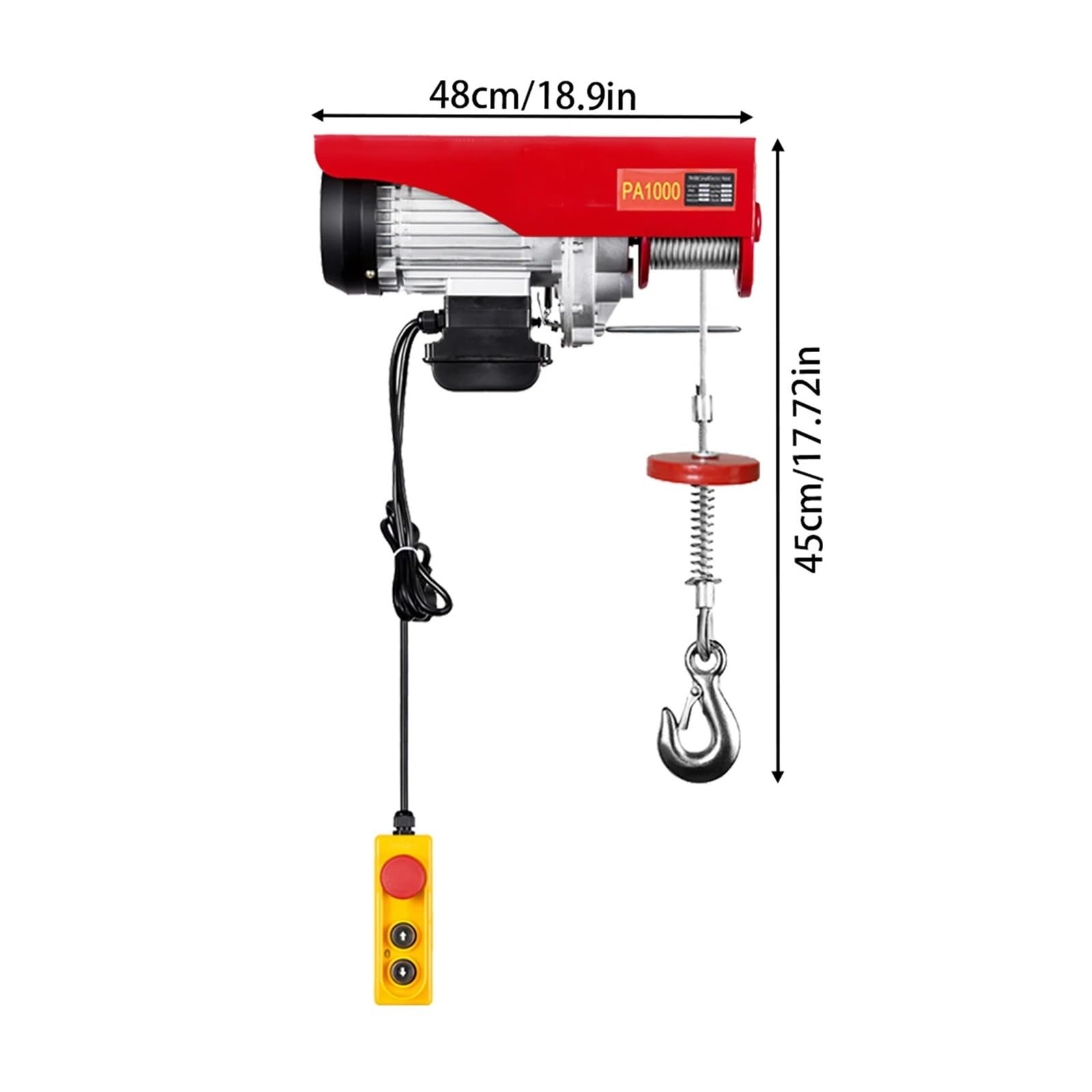 500 Kg, 1600 W, 220 V, Einzel-/Doppelseilmodus Mit Automatischer Bremse, Überhitzungsschutz Für Das Heben In Der Garage Und Werkstatt Elektrischer Hebezeug-Stützarm flaschenzug