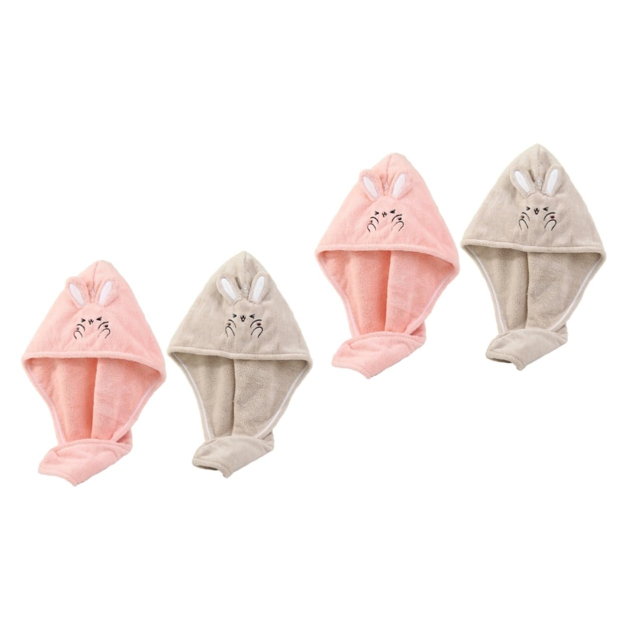 JECOMPRIS 4 PCS 잔뜩 마른 모자 드라이 헤어 캡 헤어 두건 헤어 드라이 타월 헤어 타월 귀여운 수건 포장 찌르다