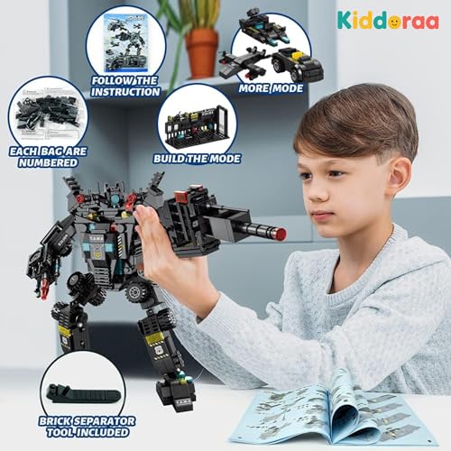 Image of 51-in-1 Robot STEM Building Blocks Set - 700+ PCS Engineering Construction Kit | Build 51 Models Including Helicopters, SWAT, Command Center | Comes in Box | 12 Months Warranty