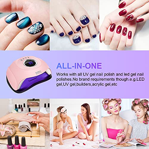 Roohua Uv Led Nail Lamp,180W Gel Nail Uv Light Nail Dryer For Gel Polish Curing Lamp For Professional Salon With 4 Timer Settings Auto Sensor For Hand And Feet Led Nail Machine (White) #TOP5