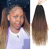 18 Inch Senegalese Twist Crochet Hair for Women Pre Looped Crochet Braids Micro Twist Crochet Hair Ombre Brown Blonde Small Braids with Natural Ends 8 Packs T30/27