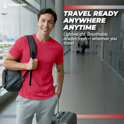 Image of Gym T Shirts for Men Workout | Sports Tshirt for Man | Running Mens T-Shirts | Polyester Men's T Shirt | Quick Dry fit Training Active Wear | Badminton Football Jersey Tshirts